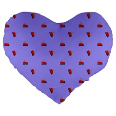 Candy Apple Lilac Pattern Large 19  Premium Flano Heart Shape Cushions by snowwhitegirl