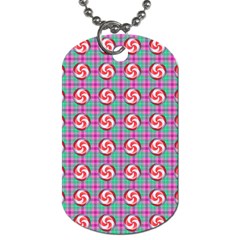 Peppermint Candy Pink Plaid Dog Tag (one Side) by snowwhitegirl