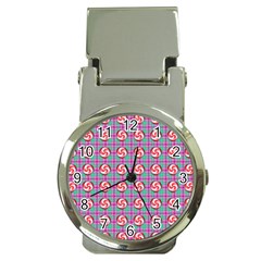 Peppermint Candy Pink Plaid Money Clip Watches by snowwhitegirl