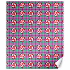 Peppermint Candy Pink Plaid Canvas 20  X 24  by snowwhitegirl