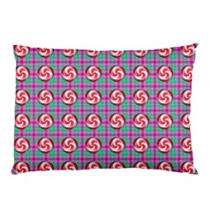 Peppermint Candy Pink Plaid Pillow Case by snowwhitegirl