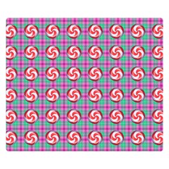 Peppermint Candy Pink Plaid Double Sided Flano Blanket (small)  by snowwhitegirl