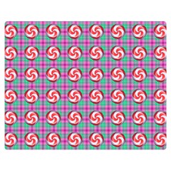 Peppermint Candy Pink Plaid Double Sided Flano Blanket (medium)  by snowwhitegirl