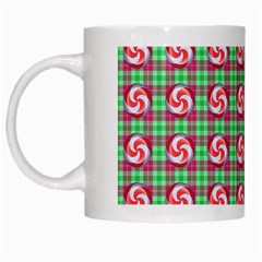 Peppermint Candy Green Plaid White Mugs by snowwhitegirl