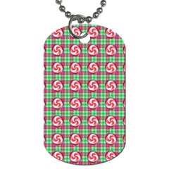 Peppermint Candy Green Plaid Dog Tag (one Side) by snowwhitegirl