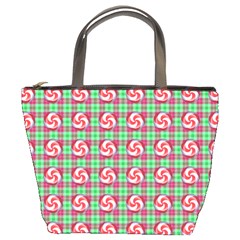 Peppermint Candy Green Plaid Bucket Bag by snowwhitegirl