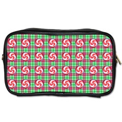 Peppermint Candy Green Plaid Toiletries Bag (one Side) by snowwhitegirl