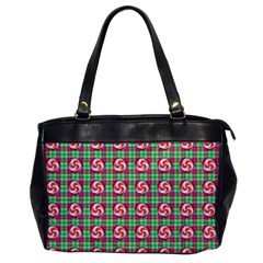 Peppermint Candy Green Plaid Oversize Office Handbag by snowwhitegirl