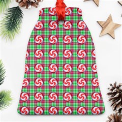 Peppermint Candy Green Plaid Ornament (bell) by snowwhitegirl