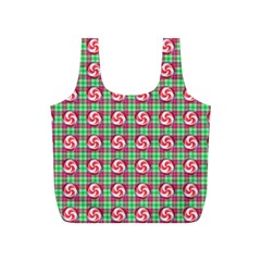 Peppermint Candy Green Plaid Full Print Recycle Bag (s) by snowwhitegirl