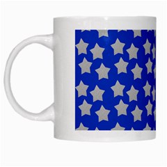 Silver Stars Royal Blue White Mugs by snowwhitegirl