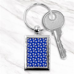 Silver Stars Royal Blue Key Chains (rectangle)  by snowwhitegirl