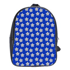 Silver Stars Royal Blue School Bag (large) by snowwhitegirl