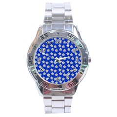 Silver Stars Royal Blue Stainless Steel Analogue Watch by snowwhitegirl