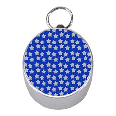 Silver Stars Royal Blue Mini Silver Compasses by snowwhitegirl