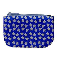 Silver Stars Royal Blue Large Coin Purse by snowwhitegirl