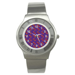 Kawaii Pumpkin Purple Stainless Steel Watch by snowwhitegirl