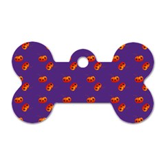 Kawaii Pumpkin Purple Dog Tag Bone (one Side) by snowwhitegirl