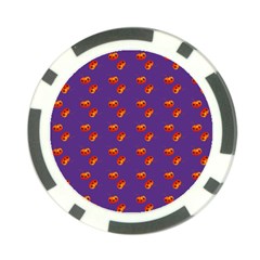 Kawaii Pumpkin Purple Poker Chip Card Guard by snowwhitegirl