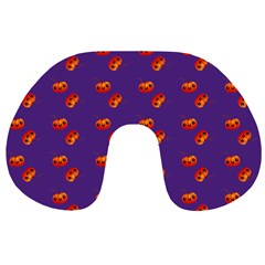 Kawaii Pumpkin Purple Travel Neck Pillows by snowwhitegirl