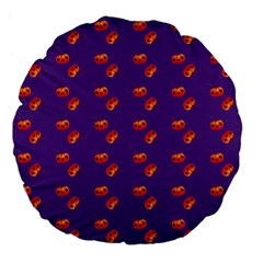 Kawaii Pumpkin Purple Large 18  Premium Flano Round Cushions by snowwhitegirl