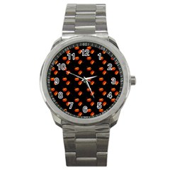 Kawaii Pumpkin Black Sport Metal Watch by snowwhitegirl