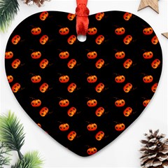 Kawaii Pumpkin Black Heart Ornament (two Sides) by snowwhitegirl