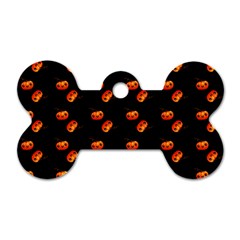 Kawaii Pumpkin Black Dog Tag Bone (one Side) by snowwhitegirl