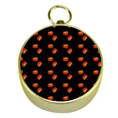 Kawaii Pumpkin Black Gold Compasses by snowwhitegirl