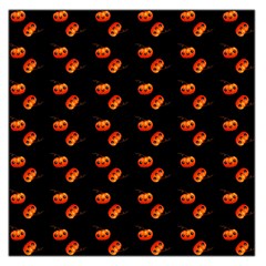 Kawaii Pumpkin Black Large Satin Scarf (square) by snowwhitegirl