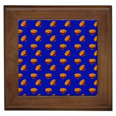 Kawaii Chips Blue Framed Tiles by snowwhitegirl