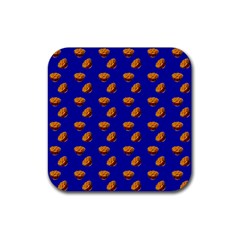 Kawaii Chips Blue Rubber Coaster (Square) 