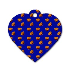 Kawaii Chips Blue Dog Tag Heart (Two Sides)