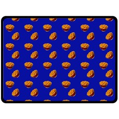 Kawaii Chips Blue Fleece Blanket (Large) 