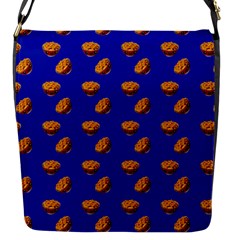 Kawaii Chips Blue Flap Closure Messenger Bag (S)