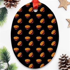 Kawaii Chips Black Ornament (oval) by snowwhitegirl