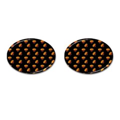 Kawaii Chips Black Cufflinks (oval) by snowwhitegirl