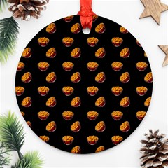 Kawaii Chips Black Round Ornament (two Sides) by snowwhitegirl