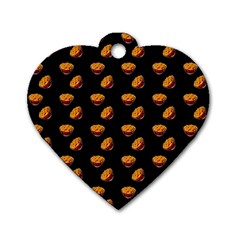 Kawaii Chips Black Dog Tag Heart (one Side) by snowwhitegirl