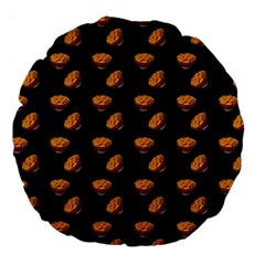 Kawaii Chips Black Large 18  Premium Round Cushions by snowwhitegirl