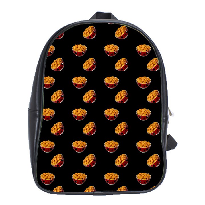 Kawaii Chips Black School Bag (XL)