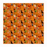 Halloween Treats Pattern Orange Medium Glasses Cloth (2-Side) Front