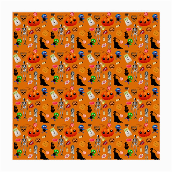 Halloween Treats Pattern Orange Medium Glasses Cloth (2-Side)