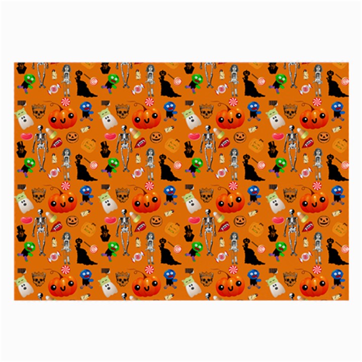 Halloween Treats Pattern Orange Large Glasses Cloth (2-Side)