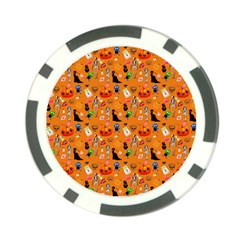 Halloween Treats Pattern Orange Poker Chip Card Guard (10 Pack) by snowwhitegirl