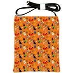 Halloween Treats Pattern Orange Shoulder Sling Bag Front