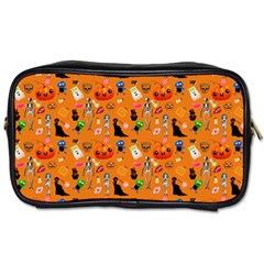 Halloween Treats Pattern Orange Toiletries Bag (one Side) by snowwhitegirl