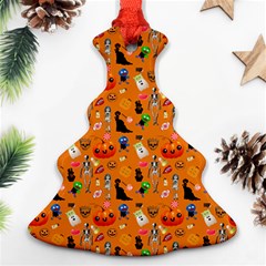 Halloween Treats Pattern Orange Ornament (christmas Tree)  by snowwhitegirl