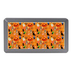 Halloween Treats Pattern Orange Memory Card Reader (mini) by snowwhitegirl