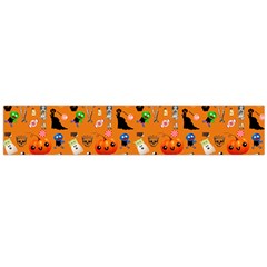 Halloween Treats Pattern Orange Large Flano Scarf  by snowwhitegirl